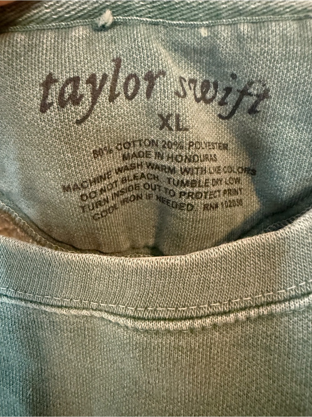 Taylor Swift "you heard the rumors from Inez" Green Embroidered sweatshirt - Picture 3 of 5